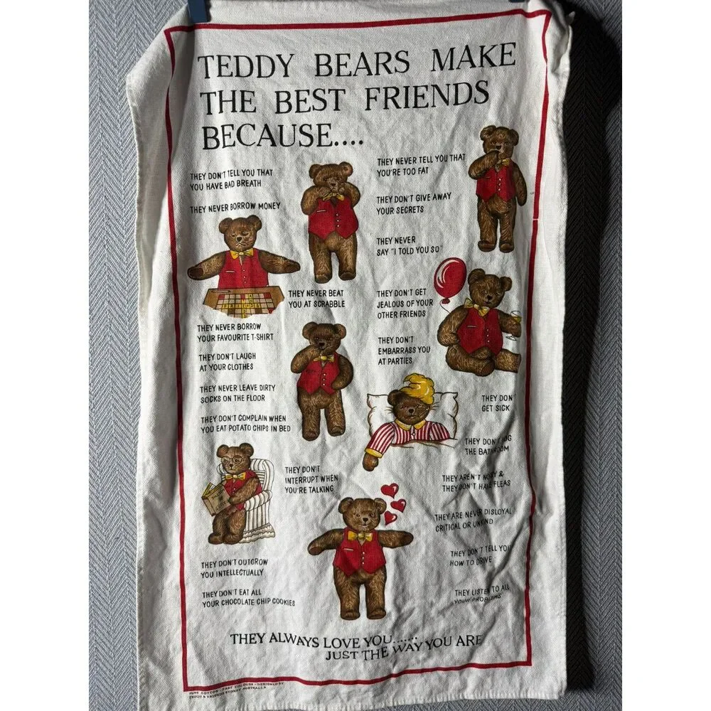 Vintage Teddy Bear Tea Towel